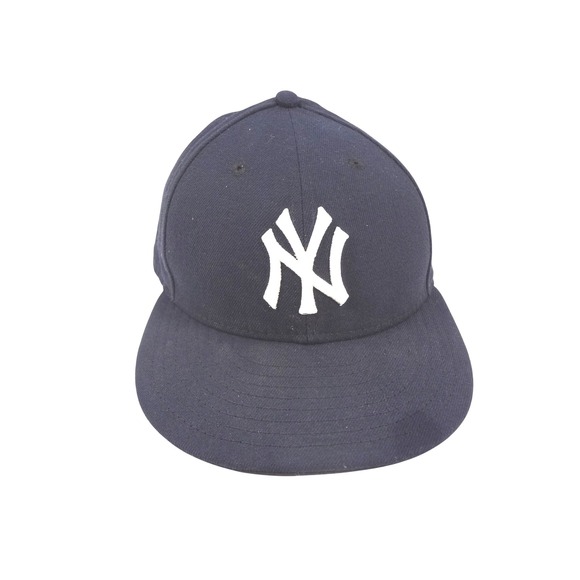 Vintage New Era NY Yankees On-Field Low Profile Fitted Hat Navy Blue Size 7 3/4